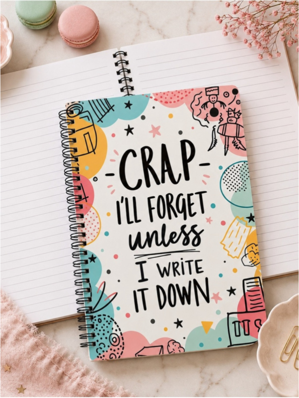 NEW Spiral Notebook – “CRAP I’ll Forget Unless I Write It Down” | NWT | 100 Page